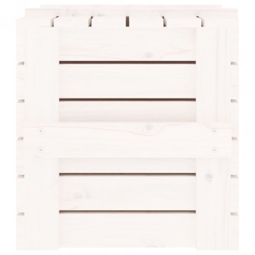 Cutie de depozitare, alb, 58x40,5x42 cm, lemn masiv de pin - Img 7