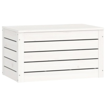 Cutie de depozitare, alb, 59,5x36,5x33 cm, lemn masiv de pin - Img 8