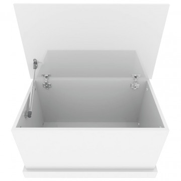 Cutie de depozitare, alb extralucios 70x40x38 cm lemn prelucrat - Img 7