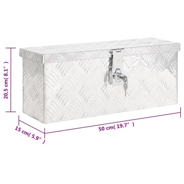 Cutie de depozitare, argintiu, 50x15x20,5 cm, aluminiu - Img 7