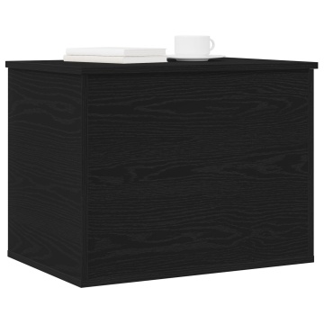 Cutie de depozitare cu capac Negru Stejar 60x42x46 cm Lemn stratificat - Img 3