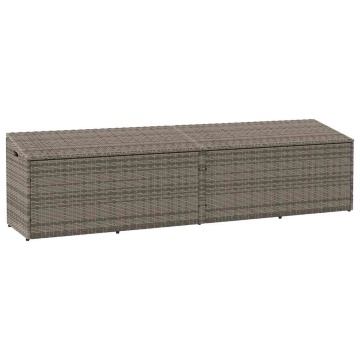 Cutie de depozitare de grădină gri 220x50x58 cm Poly Ratan - Img 1