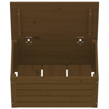 Cutie de depozitare, maro miere, 59,5x36,5x33 cm lemn masiv pin - Img 7