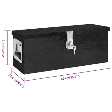 Cutie de depozitare, negru, 60x23,5x23 cm, aluminiu - Img 7