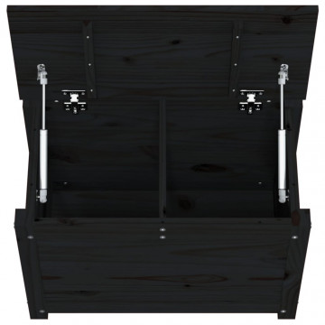 Cutie de depozitare, negru, 60x32x45,5 cm, lemn masiv de pin - Img 7