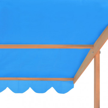 Cutie de nisip cu acoperiș ajustabil, 115x115x115 cm, lemn brad - Img 6