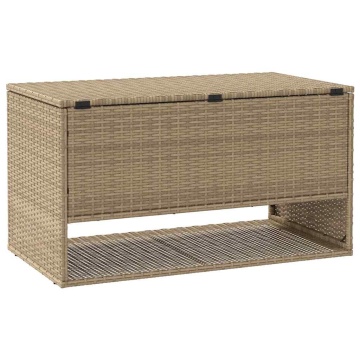 Cutie de perne de exterior Bej 100x55x55,5 cm Poly Rattan - Img 5