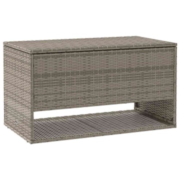 Cutie de perne de exterior gri 100x55x55,5 cm Poly Rattan - Img 2