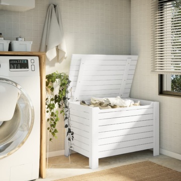 Cutie depozitare capac "RANA", alb, 100x49x54cm, lemn masiv pin - Img 3