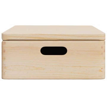 Cutie din lemn cu capac 40x30x23 cm din lemn masiv de pin - Img 5
