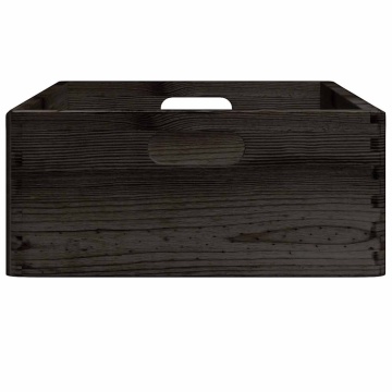 Cutie din lemn cu mânere negru 40x30x13 cm lemn masiv de pin - Img 8
