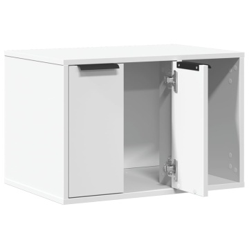 Cutie litieră pisici alb 60x40x40 cm lemn prelucrat - Img 4