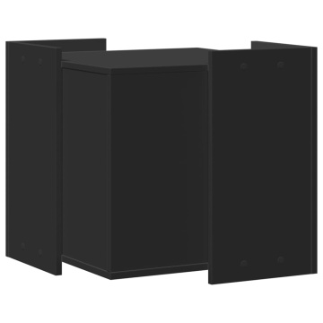 Cutie litieră pisici negru 53x53x51 cm lemn prelucrat - Img 5