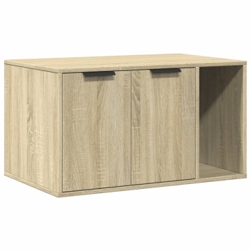 Cutie litieră pisici stejar sonoma 80x50x45 cm lemn prelucrat - Img 2