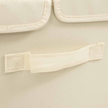 Cutii de depozitare 2 buc. crem 50x30x25 cm material textil - Img 9