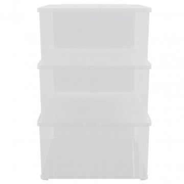 Cutii de depozitare din plastic, 3 buc., 10 L, stivuibile - Img 4