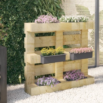 Cutii de flori pentru europaleți 12 buc. gri 36x13,5x9,5 cm PP - Img 1