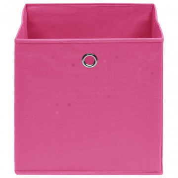 Cutii depozitare, 10 buc., roz, 28x28x28 cm, material nețesut - Img 3