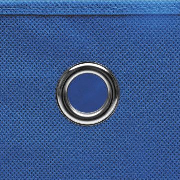 Cutii depozitare, 4 buc., albastru, 32x32x32 cm, textil - Img 3