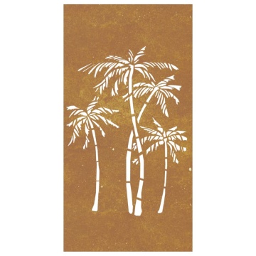 Decor de perete de grădină 105x55 cm design palmier oțel corten - Img 4