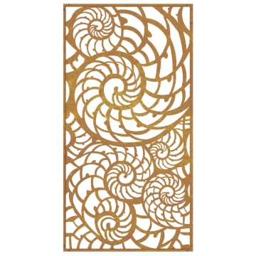 Decor perete de grădină 105x55 cm design scoici oțel Corten - Img 8