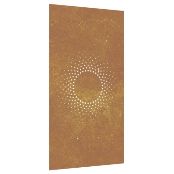 Decor perete de grădină 105x55 cm design soare oțel Corten - Img 2