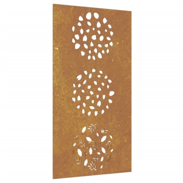 Decorație perete de grădină 105x55 cm design frunze oțel Corten - Img 2