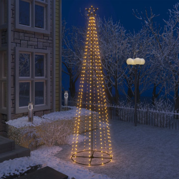 Decorațiune brad de Crăciun conic 400 LED-uri alb cald 100x360 cm - Img 1