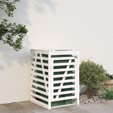Depozitare coș de gunoi, alb, 84x90x128,5 cm, lemn masiv de pin - Img 1