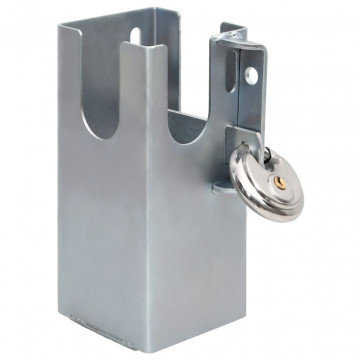 Dispozitiv blocare cârlig remorcă argintiu 11x11x23,5 cm oțel - Img 1