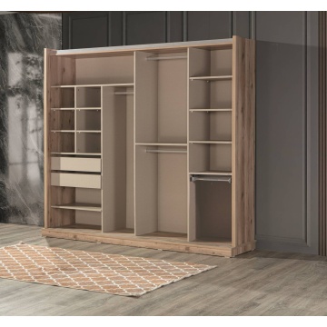 Dormitor Willow, sonoma, pat 160 x 200 cm, dulap cu 2 usi, 2 noptiere, comoda - Img 3