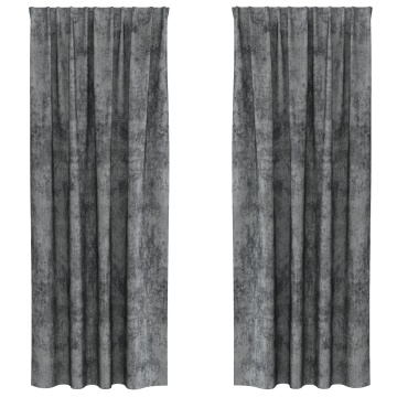 Draperii 2 buc cu buzunare pentru baghetă gri 245x140 cm - Img 2