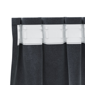 Draperii blackout cu bandă superioară 2 bucăți Gri deschis Catifea - Img 4