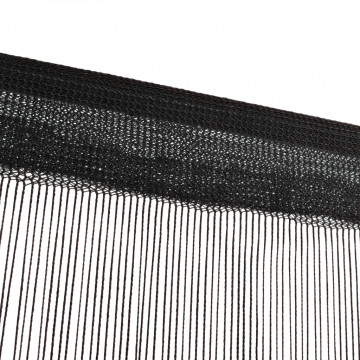 Draperii cu franjuri, 2 buc., 100 x 250 cm, negru - Img 2