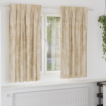 Draperii din Catifea 2 piese cu buzunare pentru baghetă crem 175x140 cm - Img 1