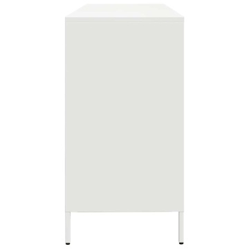 Dulap, alb, 135x39x73,5 cm, oțel laminat la rece - Img 5
