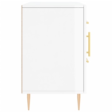 Dulap, alb extralucios, 100x36x60 cm, lemn compozit - Img 6