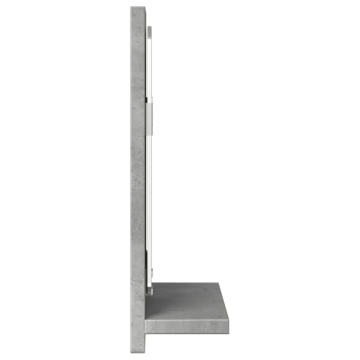 Dulap baie cu oglindă, gri beton, 40x11x37 cm, lemn prelucrat - Img 8