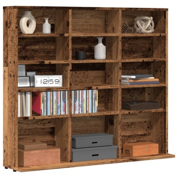 Dulap CD-uri, lemn vechi, 100x23x89,5 cm, lemn prelucrat - Img 1