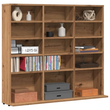 Dulap CD-uri, stejar artizanal, 100x23x89,5 cm, lemn prelucrat - Img 1