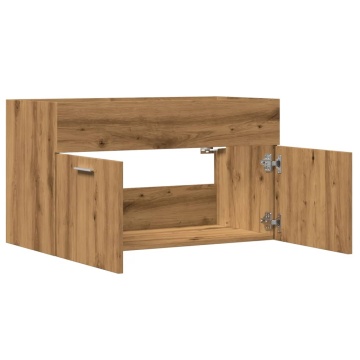 Dulap chiuvetă baie, stejar artizanal 90x38,5x46 cm lemn - Img 6