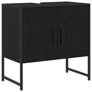 Dulap chiuvetă de baie, stejar negru 60x33x60 cm lemn prelucrat - Img 2