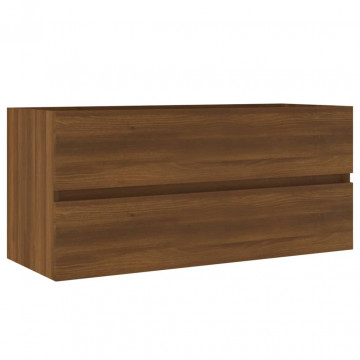 Dulap chiuvetă, stejar maro, 100x38,5x45 cm, lemn prelucrat - Img 2