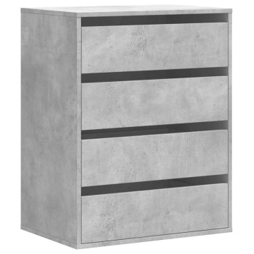Dulap colț cu sertare gri beton 60x41x76 cm lemn prelucrat - Img 2