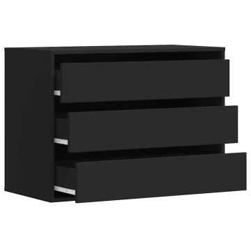 Dulap colț cu sertare negru 80x41x58 cm lemn prelucrat - Img 8