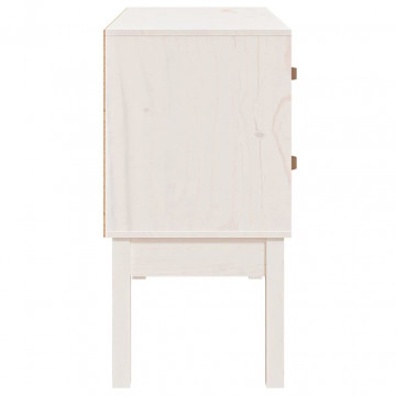 Dulap consolă, Alb, 90x40x78 cm, lemn masiv de pin - Img 8