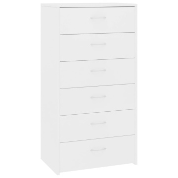 Dulap cu 6 sertare, alb, 50x34x96 cm, lemn prelucrat - Img 2