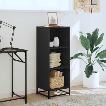 Dulap cu cărți negru 40x35x107,5 cm lemn prelucrat - Img 3