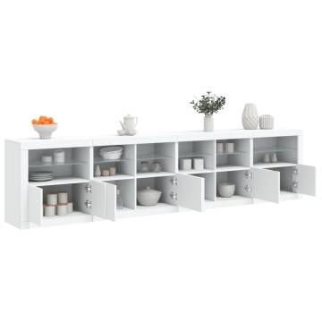 Dulap cu lumini LED, alb, 283x37x67 cm - Img 4