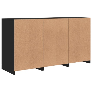 Dulap cu lumini LED, negru, 123x37x67 cm - Img 7